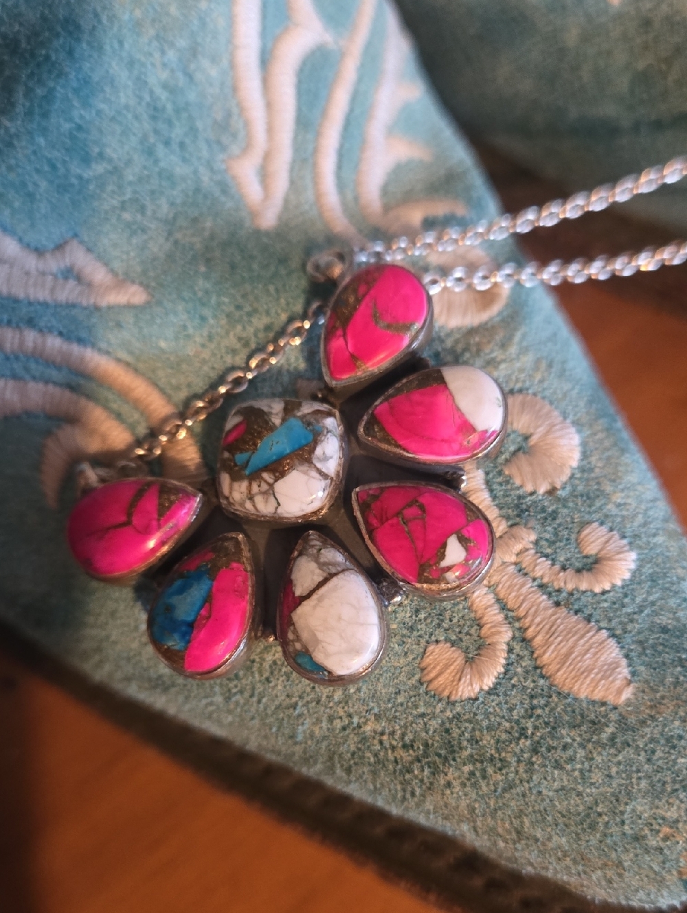 Cotton Candy Sterling 925 Silver Pendant Necklace - Picture 6 of 6